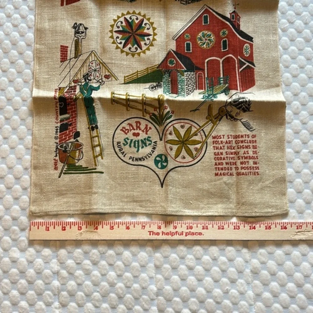 Vintage Barn Signs of Rural Pennsylvania Linen Tea Towel/Wall Hanging